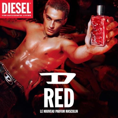 Diesel - D Red - Eau de Parfum Gift Set - Aromatic Fern Fragrance for Men - Fresh and Sensual - Grapefruit, Provence Lavender & Sandalwood - Long-Lasting - 50ml & 10ml - Image 7