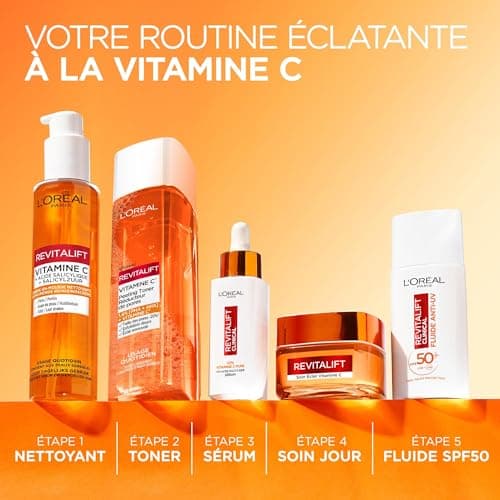 L'Oréal Paris - Gentle Exfoliator - Pore-Reducing - Vitamin C Enriched Formula - Tightens Pores and Brightens Complexion - All Skin Types - Revitalift - 180ml - Image 7