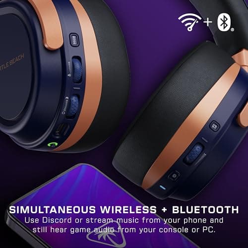 Turtle Beach Stealth 700 Bleu Cobalt Casque Gaming sans Fil w/ 80hr Batterie, Écouteurs de 60mm, Deux émetteurs et Bluetooth pour Xbox Series X ou S, PC et Mobile - Image 4