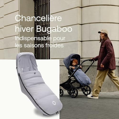 Bugaboo Winter Footmuff - Essential Accessory for Pushchair with Hood, Shoe Protector and Two-Way Zip - Grey Mist - Image 3