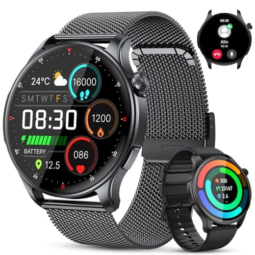 Montre Connectée Homme Femme Smartwatch: Etanche Fitness Smart Watch avec Appel Bluetooth Fréquence Cardiaque Spo2 Sommeil Moniteur 120+ Modes Sport Podomètre Montre Intelligente pour Android iOS - Image 2