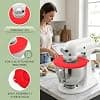 Silicone Protection Anti-Éclaboussures Accessoires pour Kitchenaid Stand Mixer 4.8L, Couvercle de Bol pour Bol Kitchen Aid Artisan 4.5-5 QT, Accessoire pour Kitchen Aid Mixer Tilt-Head (Rouge) - Image 6