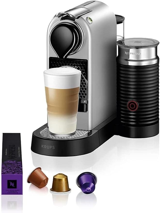 Krups Nespresso Coffee Maker Freestanding Espresso Machine CITIZ & MILK Silver XN761B - Image 1
