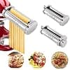 Pasta Machine Rolls Cutters for KitchenAid Robot, Stainless Steel, Composite Pasta Machine and Two Rolls Cutters for Kitchenaid Artisan Accessories - Image 2