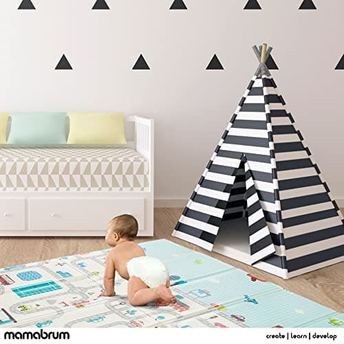 Mamabrum baby play mat 200 x 180 x 1 cm foldable foam mat waterproof portable child safe non-toxic thicker bigger - Image 8