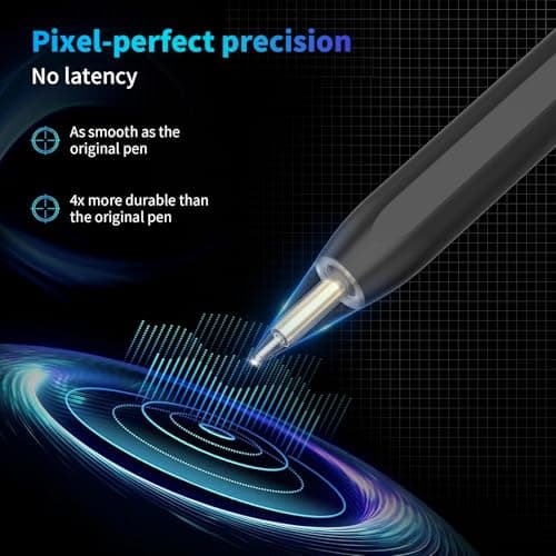 Stylus Pen for Apple iPad 2018-2025, Pencil Quick Charge, Palm Reject, Tilt Detection, Compatible iPad A16/10/9/8/7/6,Pro 11/12.9,Air 3/4/5/M2/M3,Mini 5/6 (Black) - Image 4