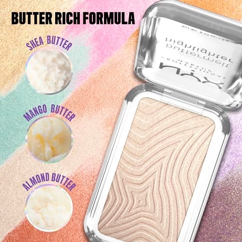 NYX PROFESSIONAL MAKEUP - Highlighter Powder - Enriched with Mango Butter, Almond Butter & Shea Butter - Melting Texture - Vegan Formula - Buttermelt Highlighter - Shade: Bright And Butta - Image 7