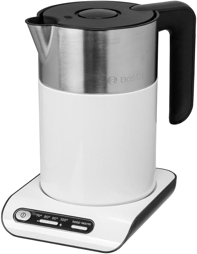 Bosch TWK8611P Styline Water Heater (2400 W, Temperature Selection, Auto Shut-off, Warm Function, Overheating Protection), 1.5 L Capacity, White