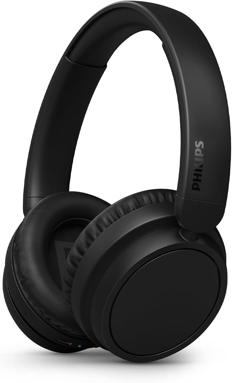 Philips TAH5209BK/00 Casque sans Fil Supra-aural Bluetooth, Isolation phonique Passive, 65 Heures d’autonomie, Son Naturel, appels clairs, Basses dynamiques, Recharge en 2 Heures Via USB-C - Noir - Image 1