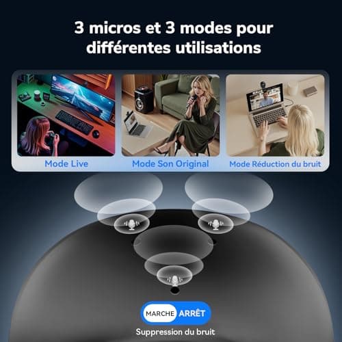 eMeet Piko+ 4K Webcam, World's First AI-Powered 4K Webcam with Dual Camera and AI Autofocus, 1/2.55" Sony Sensor, 3 Microphones and 3 Sound Modes, Ideal for Live Streaming - Image 6
