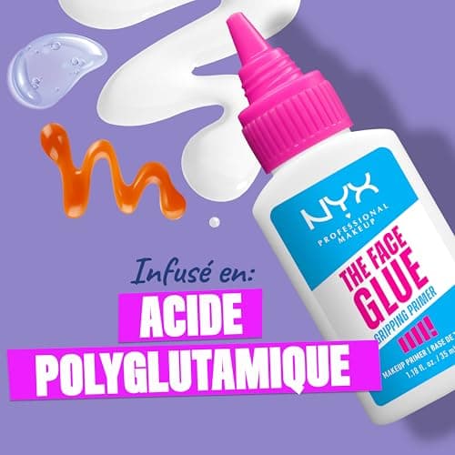 NYX Professional Makeup - Primer Fixant - Fixe le Maquillage et Hydrate la Peau - Tenue Longue Durée 24H - Formule Vegan - The Face Glue Primer - 35ml - Image 6
