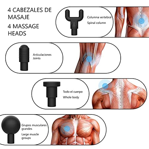 DAM Muscle Massage Gun Headband Gun HY-668 5 Levels with Speed Up to 3000 RPM. 4 Heads - Image 4