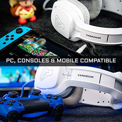 The G-Lab Korp Vanadium Casque Gaming - Casque Gamer avec Micro Anti-Bruit, Audio Stéréo, LED RGB, Léger, Jack 3.5mm pour PC/PS4/PS5/Xbox One/Mac/Nintendo Switch/Tablette/Laptop/Smartphone (Blanc) - Image 7