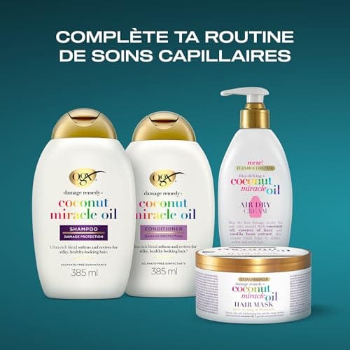 OGX | Shampooing Extra Strength Damage Remedy + Coconut Miracle Oil (flacon de 385 ml) – Shampoing réparateur au lait de coco – Soin pour cheveux secs et abîmés - Image 7