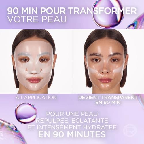 L'Oréal Paris Revitalift Filler Glass Skin Hydrogel Intense Hydration Face Mask with Hyaluronic Acid Inspired by Korean Beauty - Pack of 3 - Image 7
