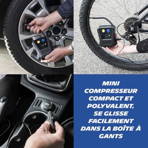 MICHELIN 009518 Mini Air Compressor 12V - 3.5 Bar - Car Tyre Inflating in 4 Minutes - Digital Pressure Gauge - Robust and Compact - Car Compressor Cigarette Lighter Connection - Versatile - Image 4