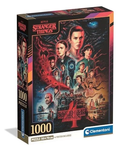 Clementoni - Puzzle for Adults 1000 Pieces, Stranger Things - Compact Box, Made in Italy, 39980 - Image 2