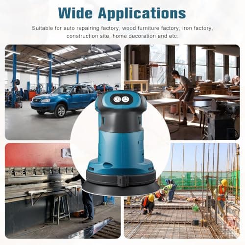 Cordless Random Orbital Sander Compatible with Makita 18V Battery, Cordless Electric Sander for Woodworking, Metalworking, Paint Stripping, Drill Removal - Image 8