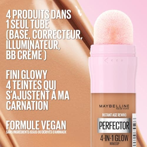 Maybelline New York 4-in-1 Illuminating Complexion Perfector - Base/Concealer/BB Cream/Highlighter - Instant Glow Perfector 4-in-1 Foundation - Shade : Medium (02) - 20ml - Image 5