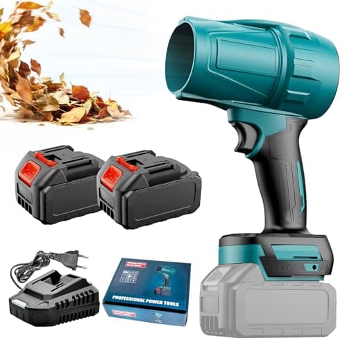 Cordless Blower Compatible with Makita 18V Batteries, 2 x 4.0Ah Batteries, Brushless Motor 38000 RPM, Three Speed Modes, Portable Blower for Leaves, Dust & Snow - Image 2