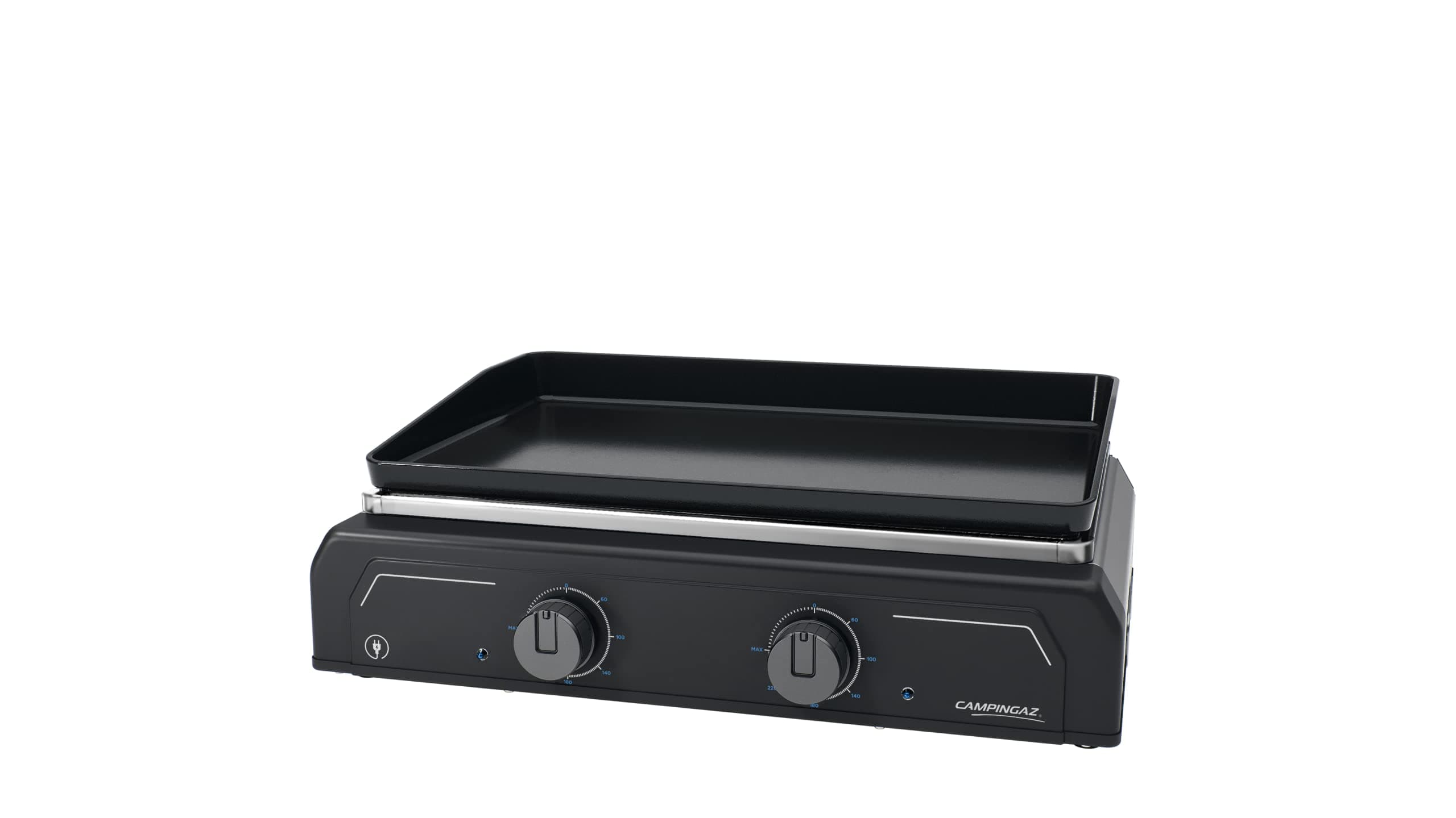 Campingaz 3000006756 3000006756 Electric Griddle 2 XD Electric Tabletop Barbecue with Cast Iron Hob and 2 Separate Cooking Areas, Power 3400 Watt, Ideal for Mediterranean Grills - Image 1