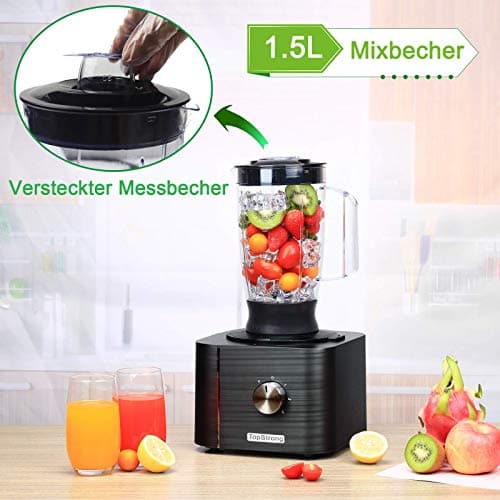 TopStrong Robot Cuisine Multifonction,1100W Robot Multifonction,11 en 1 Robot Culinaire inclus Hachoir, Crochet Pétrisseur,Mixeur, Presse-agrumes et Moulin à Café, 3,2L Bol et 1,5L Blender - Image 5