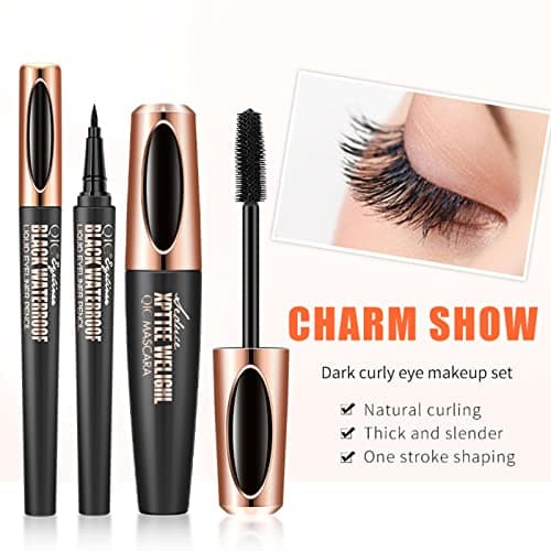 Eyeliner Pencil Liquide - Séchage Rapide + 4D Lash Extension Mascara Waterproof - Noir - Image 5