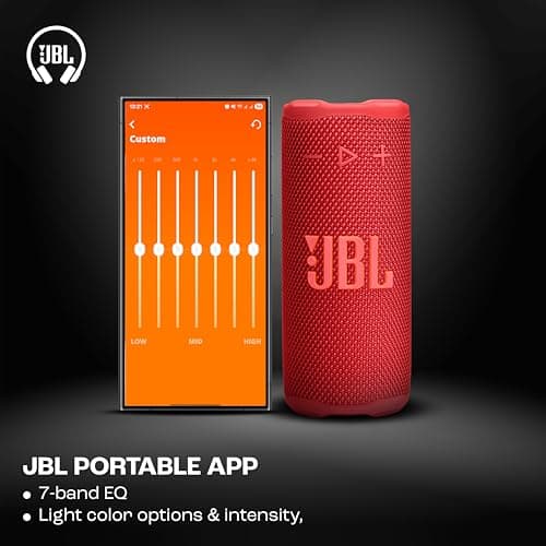JBL Grip, Compact Bluetooth Speaker, AI Sound Boost, Waterproof and Dustproof IP68, Ambience Lighting, 14 Hours of Battery Life, Auracast Multi-Speaker Connection, Portable JBL App, Red - Image 6