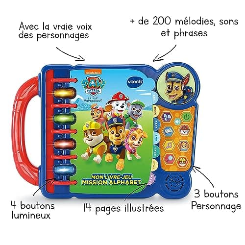 VTech - Paw Patrouille, My Mission Alphabet Game Book, Educational Games, Sound and Musical Book, Paw Patrol Toy, Gift for Children from 3 to 7 Years - English Content - Image 3