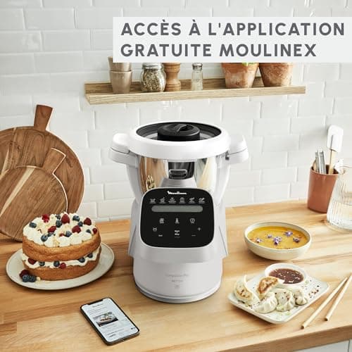 Moulinex Robot cooker, capacity 4.5 L, 15 modes, manual mode, integrated scale, silent, Moulinex application, unlimited recipes, Made in France, Companion Pro, HF850BF0 - Image 7