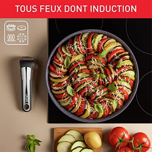 Tefal Ingenio L7669802 8-Piece Cookware Set, Induction, Non-Stick Coating, Stackable, Frying Pans and Saucepans + Removable Handle, Dishwasher Safe, Made in France, Natural On - Image 4