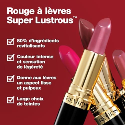 REVLON Rouge à lèvres Super Lustrous Pearl, Formule crémeuse pour des lèvres douces et pulpeuses, Sensation d'hydratation, 025 Sky Line Pink, 4,2g - Image 4