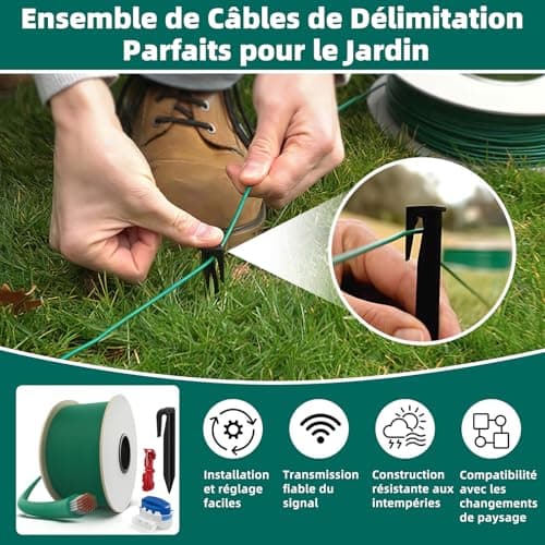 HAUSPROFI Robot Lawnmower Cable 150 m + 300 Pegs + 10 Cable Connectors + 10 Connection Terminals, Robot Lawnmower Wire Cable for Worx, Gardena, Bosch, Yard Force etc - Image 5