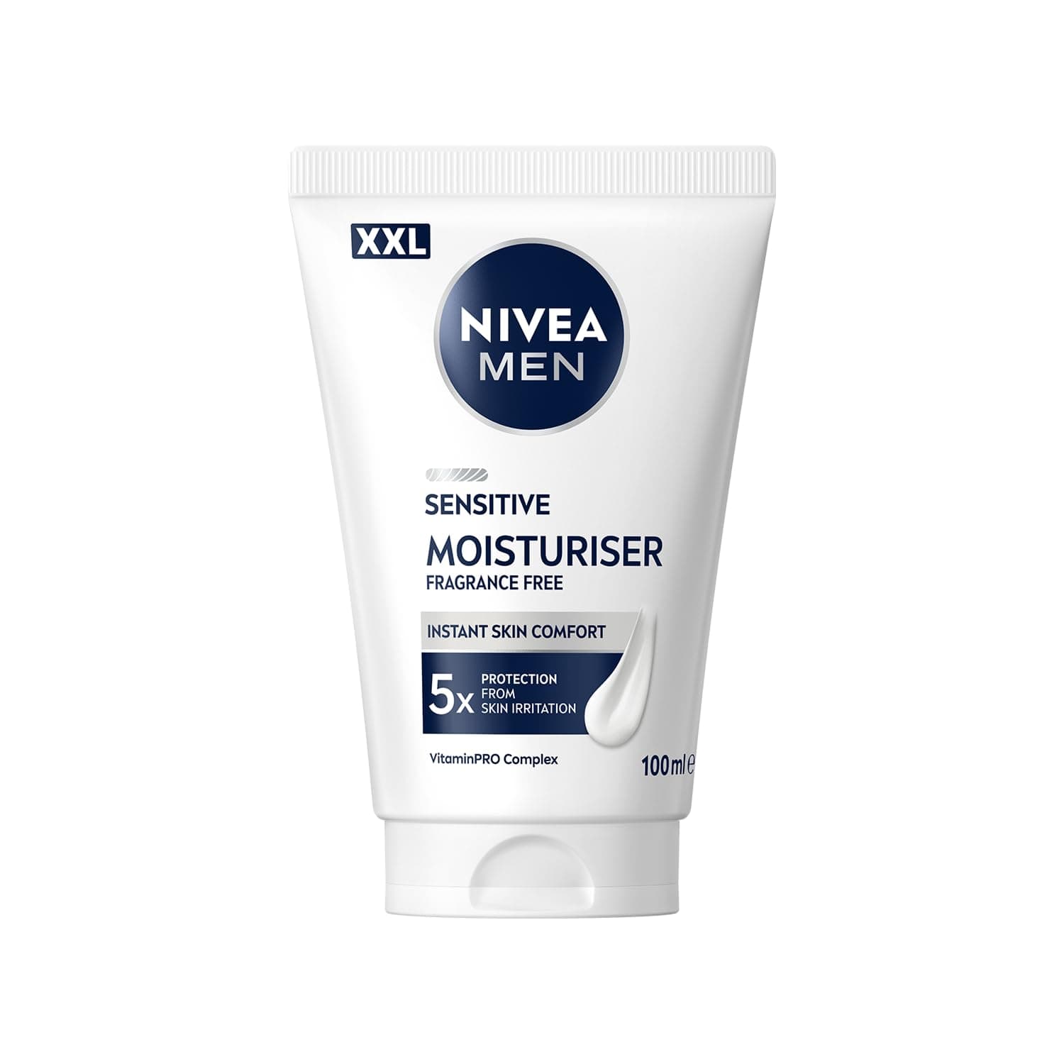 NIVEA MEN - Daily Face Moisturizing Cream - Immediate Hydration Boost - Sensitive Skin - XXL Size - Fragrance Free - VitaminPRO Complex - 5 Protectors - Non Greasy, Non Sticky - 100 ml