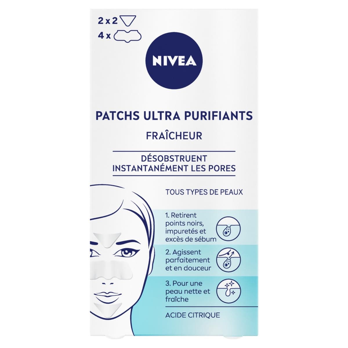 NIVEA - Ultra Purifying Freshness Face Patch - Unclogs Pores - Removes Blackheads, Impurities & Excess Sebum - Purified, Clean & Fresh Skin - Citric Acid - All Skin Types - x 6 - Image 1