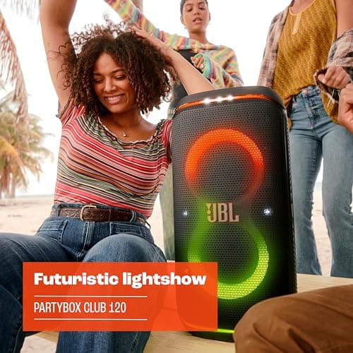 JBL Partybox Club 120, Portable Party Speaker, Ergonomic Folding Handle, JBL Pro Sound, Light Set, 12 Hours Battery Life, IPX4 Splash Resistant, Black - Image 5