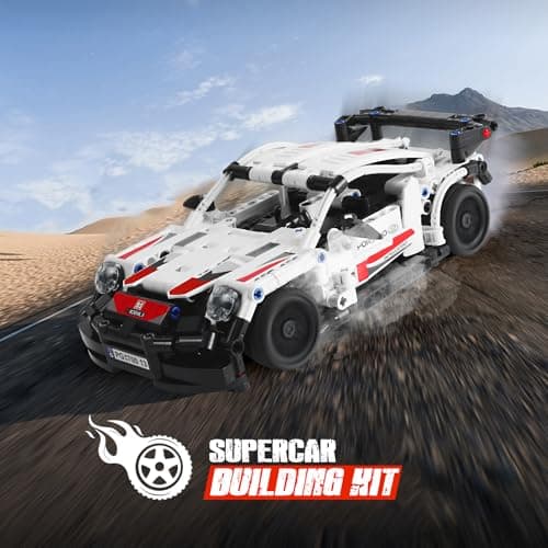 RC F1 Car For Ages 8+ Compatible with Lego Technic, Model White 389 Pieces 1:16 with Remote Control 2.4g Hz, Perfect Birthday Gift for Kids 10 11 12 13 14 15 Years Old - Image 3