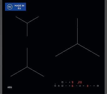 AEG TN63IP0BFB Induction Hob, 60 cm, 3 Cooking Zones, Hob2Hood System, PowerBoost and Pause, Independent Sliding Controls, Individual Timer, Double Bevel, Black