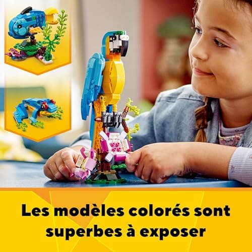 LEGO 31136 Creator 3-in-1 The Exotic Parrot, Construction Toy, Jungle Animal Figurines, Frog and Fish, Creative Game for Children from 7 Years Old - Image 7