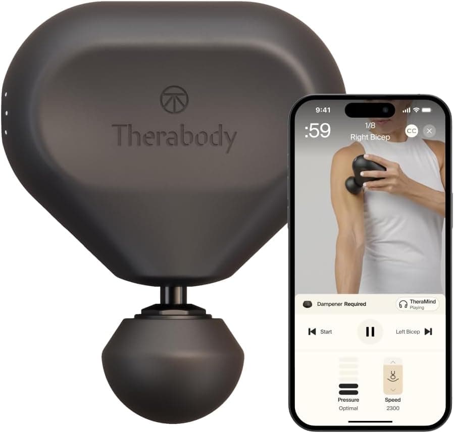 Theragun Mini by Therabody (3ème génération) – Pistolet de massage ultra portable et essentiel de voyage pour soulager rapidement et efficacement la douleur et la tension n'importe où (Noir)