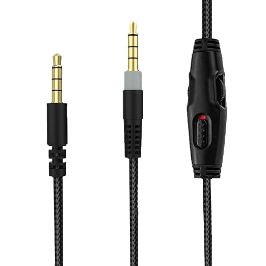 Toxaoii Replacement Audio Cable for HyperX Cloud Alpha, Cloud Mix, Cloud Flight Headphone, for Logitech G633, G933 Gaming Headphones, 3.5mm Audio Cable with Volume and Mute Control (No
