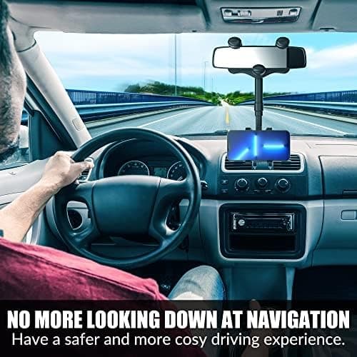 SXhyf Car Phone Holder, 360 Degree Rotating and Retractable Car Phone Holder, 2023 Portable Car Holder, Mobile Phone Stands for 4-7 in Smartphone (Black) - Image 7