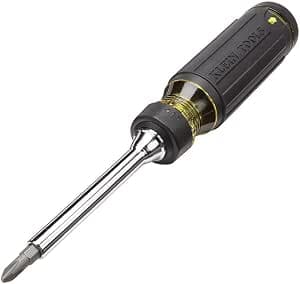 Klein Tools 32305 15-in-1 Multi-Bit Ratchet Screwdriver with Phillips, Slotted, Square, Torx and Combination Bits and 1/4" Nut Driver