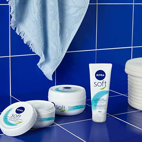 NIVEA Crème hydratante douce rafraîchissante (200 ml), nourrissante avec de la vitamine E et de l'huile de jojoba, crème pour la peau à absorption rapide - Image 8