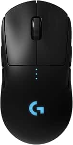 Logitech G PRO Wireless Gaming Mouse, 16K HERO Sensor, 16000 DPI, RGB, Ultra-Light, 4 to 8 Programmable Buttons, Long-Life Battery, Built-in Memory, PC/Mac – German Version – Black