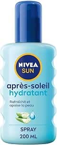 NIVEA SUN - 48H Hydrating After Sun Spray - Refreshes & Soothes Skin - Organic Aloe Vera & Hyaluronic Acid - Light & Non-greasy Formula - All Skin Types - 200ml