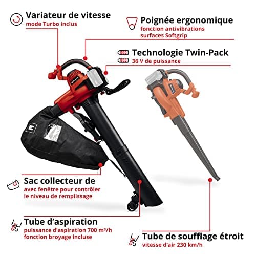 Einhell GE-CL 36/230 Li E-Solo Power X-Change Cordless Leaf Blower Vacuum (36V, Turbo Mode, with Suction Tube and Blow Tube) Delivered without Battery or Charger - Image 4