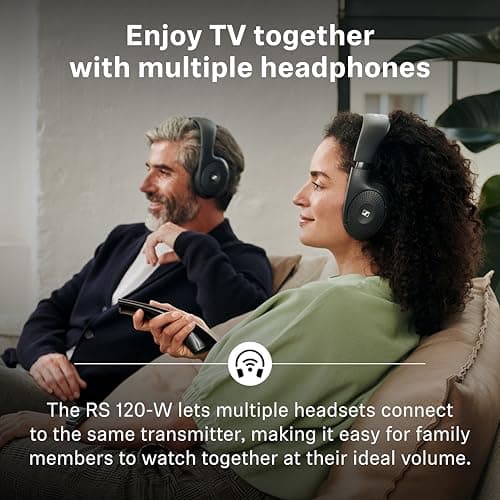 Sennheiser RS 120-W Bluetooth Headphones for TV, 3 Sound Modes, Lightweight Design, Easy Volume Control, 60m Range and Transmitter/Charger Combination, Black - Image 7