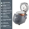 Yum Asia Panda Mini Rice Cooker with Ninja Ceramic Bowl and Advanced Fuzzy Logic (3.5 Cups, 0.63 Litre) 4 Rice Cooking Functions, 4 Multicooker Functions, 220-240V (Cobalt Grey) - Image 4