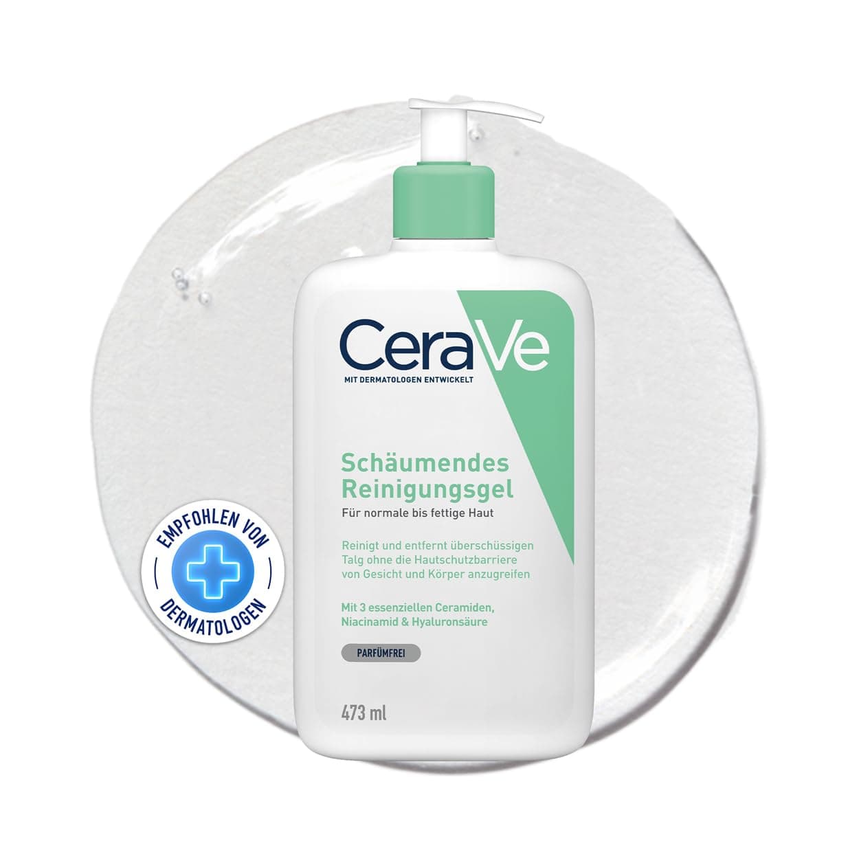 CeraVe - Gel Moussant - Nettoie et Elimine l'Excès de Sébum Sans Altérer la Barrière Cutanée - Acide Hyaluronique, Céramides et Niacinamide - Peau Normales à Grasses - 473 ml - Image 8